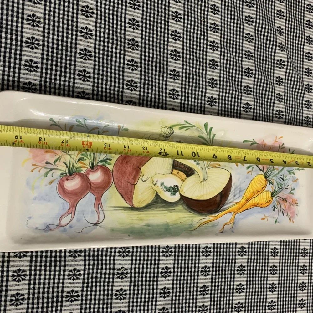 Vintage Mancioli Hand-Painted Ceramic Tray